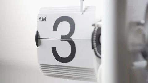 Stop motion of a flip clock ,4k,AM. Stock Footage 162651531