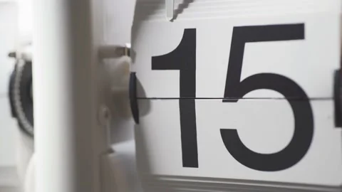 Stop motion of a flip clock ,4k,AM,PM. Stock Footage 162651114