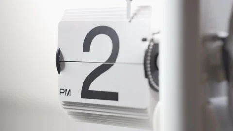 Stop motion of a flip clock ,4k,PM. Stock Footage 162651462