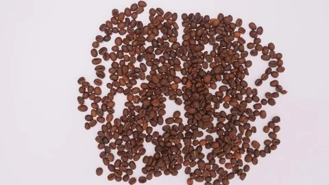Stop motion footage of coffee beans create big bean of coffee Stock Footage 102154624