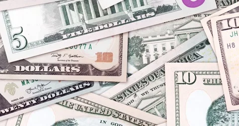 Stop motion footage with paper dollar bills. Stock Footage 171714422
