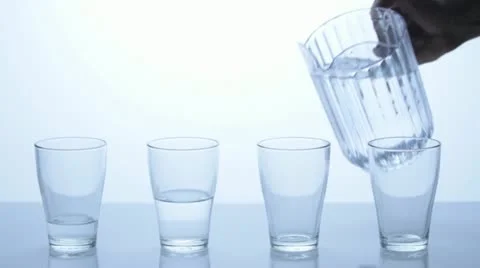 Stop Motion - Four Water Glasses - Part 3 Stock-Footage 11606390