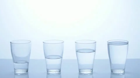 Stop Motion - Four Water Glasses - Part 5 Stock-Footage 11606396