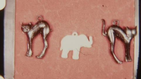 Stop Motion Frame With Elephant And Cat Figurines Stock Footage 316080062