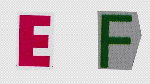 Stop Motion graphic Alphabet letter E F magazine paper cut collage, ransom .. Stock Footage 336564665