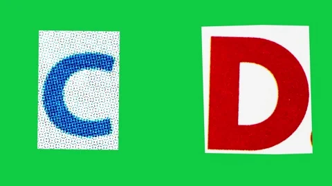Stop Motion graphic Alphabet letter C D magazine paper cut collage, ransom .. Stock Footage 336586922