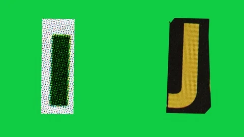 Stop Motion graphic Alphabet letter I N magazine paper cut collage, ransom .. Stock Footage 336586925