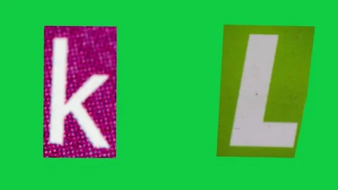 Stop Motion graphic Alphabet letter K L magazine paper cut collage, ransom .. Stock Footage 336586929