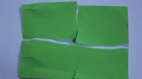 Stop motion green paper opening Stock Footage 45696146