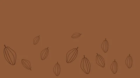 Stop motion hand drawn cocoa beans falling Stock Footage 118392148
