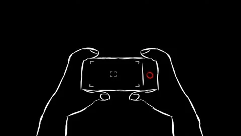 Stop Motion Hands Holding Smartphone on Dark Background Stock Footage 303929892