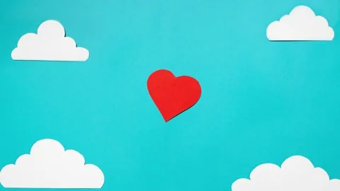 Stop motion Happy Valentine's Day. Red heart moves from side to side. 库存影片 145270608