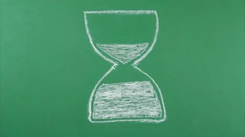 Stop motion, hourglass, time is spilled from top to bottom Video stock 136848859
