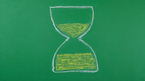 Stop motion, hourglass, time is spilled from top to bottom 스톡 동영상 136848917