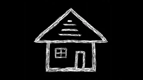 Stop motion of a house icon designed with pencil scribbles Stock Footage 284875852
