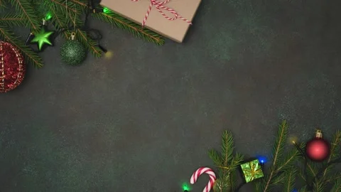 Stop motion looping 4k video with flashing garland  Stock Footage 256024737