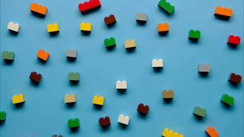 Stop motion of making symbol 2022 from colorful constructor Stock Footage 167143514