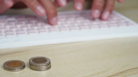 Stop motion a man analysis business. business growth concept. Stock Footage 207986385