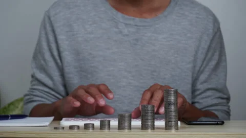 Stop motion a man analysis business. business growth concept. Stock Footage 207986392