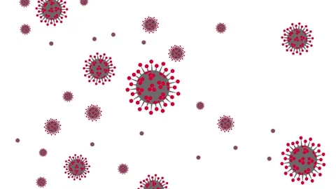 Stop motion. Many molecules of the coronavirus appear on a white background with Video stock 152099240