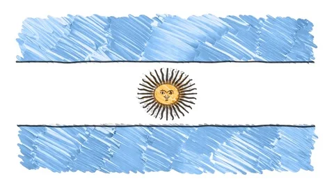 Stop motion marker drawn Argentina flag cartoon animation background new quality Stock Footage 95464981