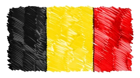 Stop motion marker drawn Belgium flag cartoon animation background new quality Stock Footage 95467374