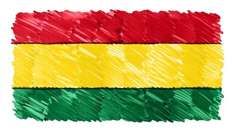 Stop motion marker drawn Bolivia flag cartoon animation background new quality Stock Footage 96202171