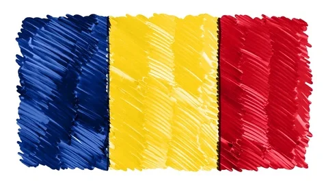Stop motion marker drawn Chad flag cartoon animation background new quality Stock-Footage 95464739