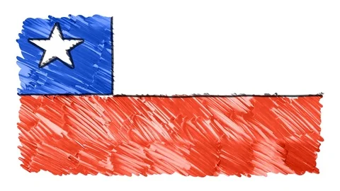 Stop motion marker drawn CHILE flag cartoon animation background new quality Stock Footage 97436336