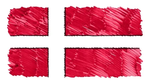 Stop motion marker drawn Denmark flag cartoon animation background new quality Stock Footage 95466411