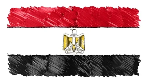 Stop motion marker drawn EGYPT flag cartoon animation background new quality Stock Footage 97439105