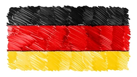 Stop motion marker drawn GERMANY flag cartoon animation background new quality Stock Footage 95461296