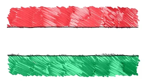 Stop motion marker drawn Hungary flag cartoon animation background new quality Stock Footage 96202927