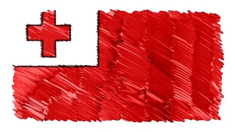 Stop motion marker drawn Tonga flag cartoon animation background new quality Stock Footage 97459339
