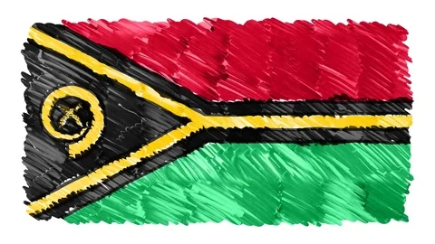 Stop motion marker drawn Vanuatu flag cartoon animation background new quality Stock Footage 96202835