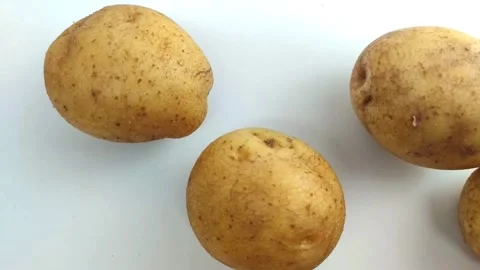 Stop motion, move a lot of potatoes Stock Footage 258634520