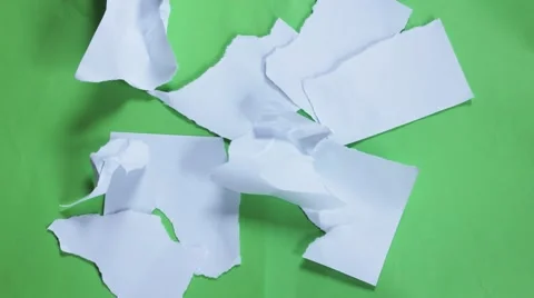 Stop motion paper opening green screen Stock Footage 45696115