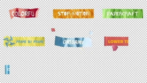 Stop Motion Paper Origami Lower Thirds After Effects素材