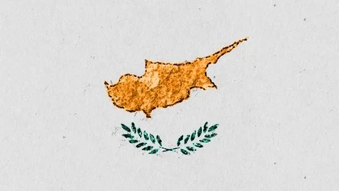 Stop motion pastel chalk crayon drawn Cyprus flag cartoon animation seamless Stock Footage 95523829