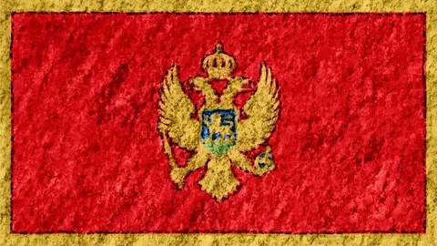 Stop motion pastel chalk crayon drawn Montenegro flag cartoon animation seamless Stock Footage 95529257