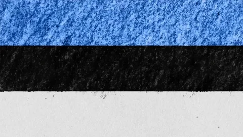 Stop motion pastel chalk crayon drawn Estonia flag cartoon animation seamless Stock Footage 95529635
