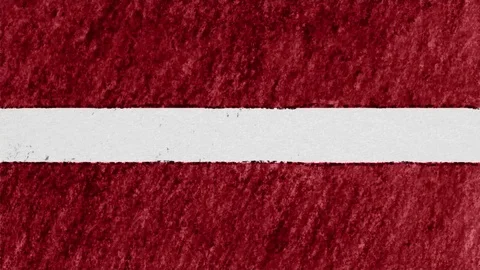 Stop motion pastel chalk crayon drawn Latvia flag cartoon animation seamless Stock Footage 95532718