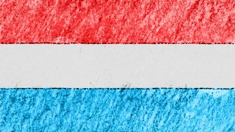 Stop motion pastel chalk crayon drawn Luxembourg flag cartoon animation seamless Stock Footage 95533133