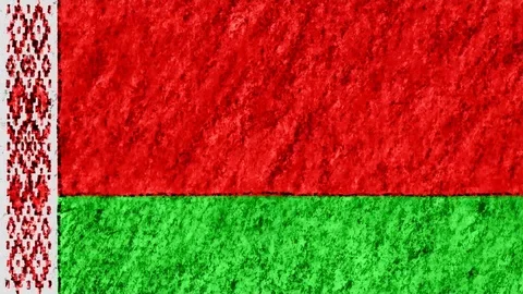 Stop motion pastel chalk crayon drawn Belarus flag cartoon animation seamless Video stock 96208417