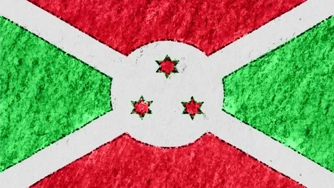 Stop motion pastel chalk crayon drawn Burundi flag cartoon animation seamless Stock Footage 96209640