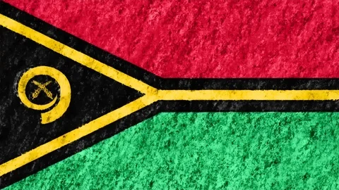 Stop motion pastel chalk crayon drawn Vanuatu flag cartoon animation seamless Stock Footage 96209807