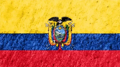 Stop motion pastel chalk crayon drawn ECUADOR flag cartoon animation seamless Stock-Footage 97438879