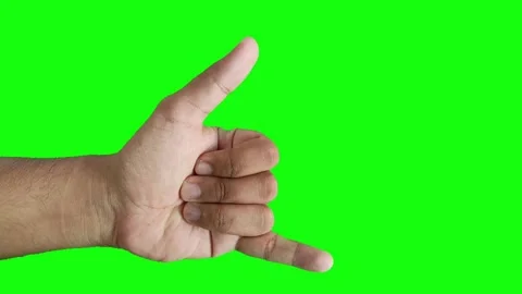 Stop Motion peace on the green screen Stockbeeldmateriaal 219598556