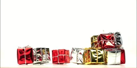 Stop-motion: a Pile of Presents 4K Stock Footage 12730416