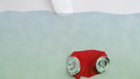 Stop motion pollution of the ocean with household waste. Save water from debris. 库存影片 124212494